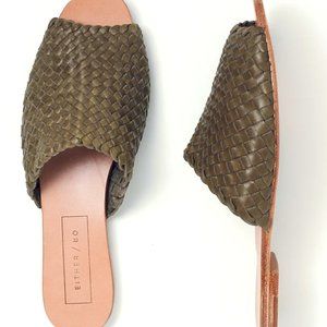 Either/or The Woven Slide Olive NWT 9